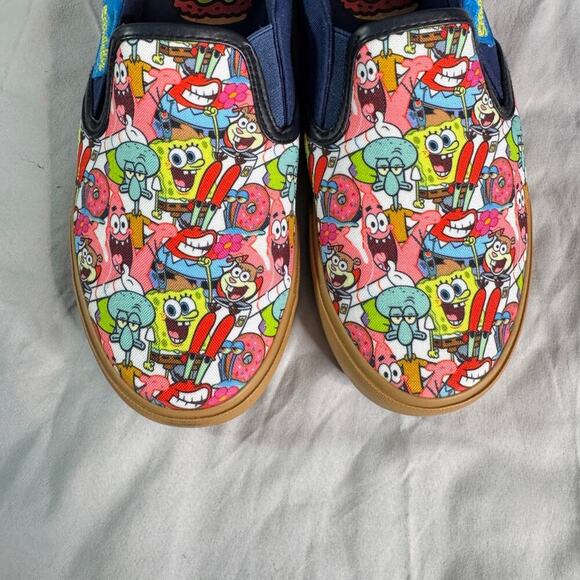 SpongeBob SquarePants Shoes Nickelodeon Ground Up Sz 7 Slip On Sneakers - Picture 6 of 11